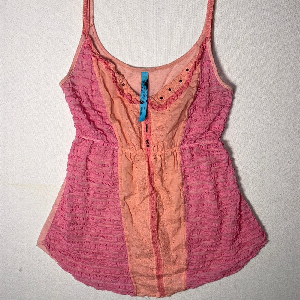 Free People Pink and Peach Camisole